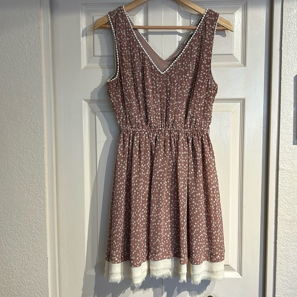 Double Zero Pleated Bodice Tank Dress Polka Dot - Picture 4 of 14